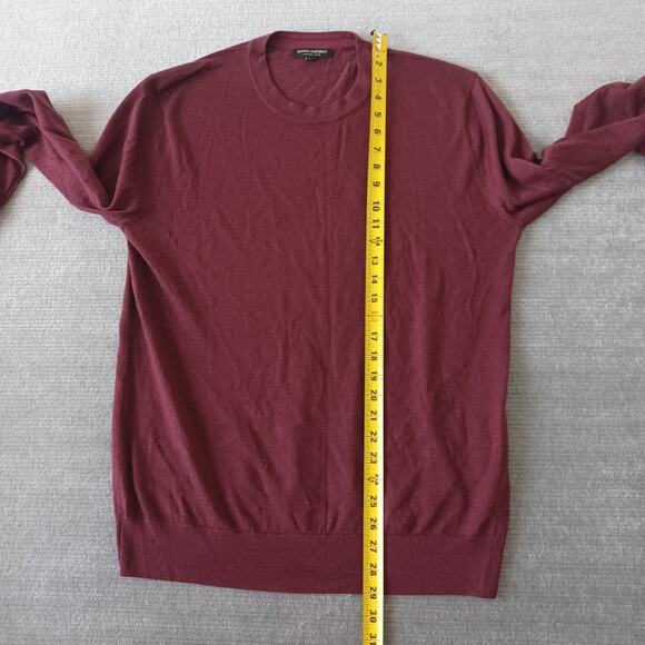 Banana Republic Merino Wool Sweater Mens M Burgundy Lightweight Stretch Casual - Picture 6 of 10
